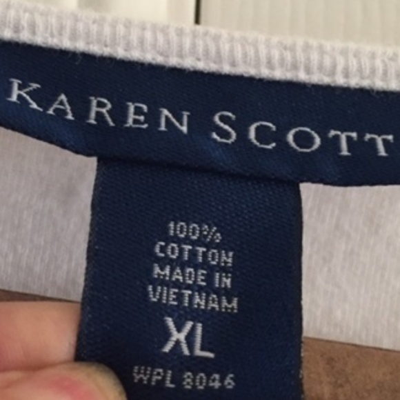 Karen Scott Embellished Square-Neck Top XL - Picture 4 of 4